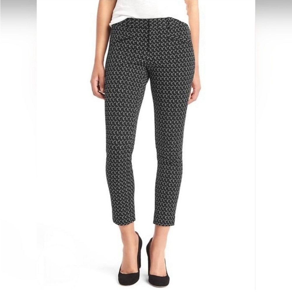 Gap Black and White Patterned Skinny Ankle Pants